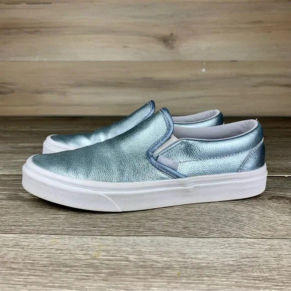 Vans Metallic Leather Skate Loafer-Style Flat Shoe size 7.5 Women’s - Picture 1 of 7